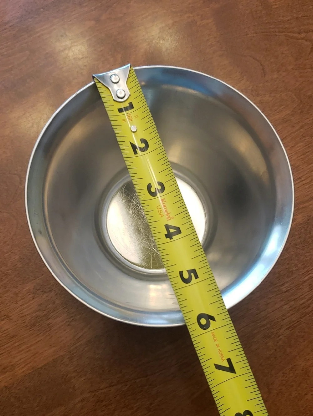 Vtg Leonard Stainless Steel Serving Bowl with Attached Base - Silver